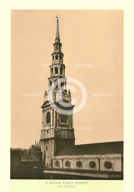 'St Bride, Fleet Street, The Steeple', mid-late 19th century. Creator: Unknown.