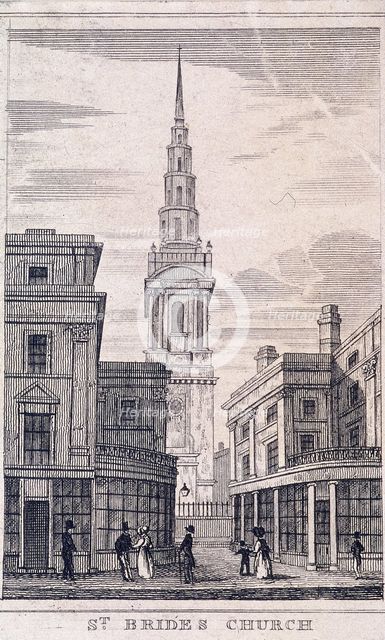 St Bride, London, c1830. Artist: Anon