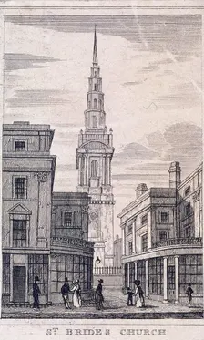 St Bride, London, c1830. Artist: Anon