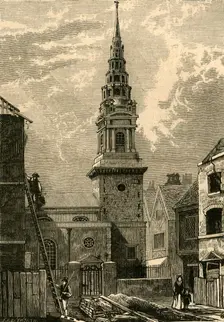 St. Bride's Church, Fleet Street, 1824 (1897). Creator: Unknown