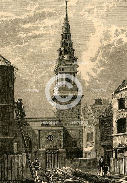 'St. Bride's Church, Fleet Street, 1824', (1897). Creator: Unknown.