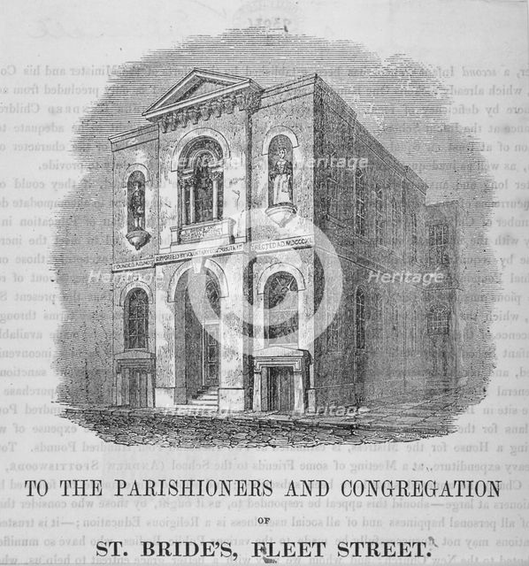 St Bride's Schools, Bride Lane, City of London, 1840. Artist: Anon