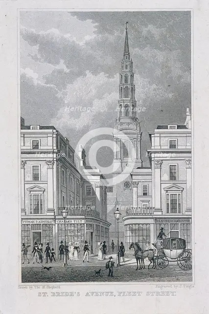 St Brides Avenue, London, 1829. Artist: James Tingle