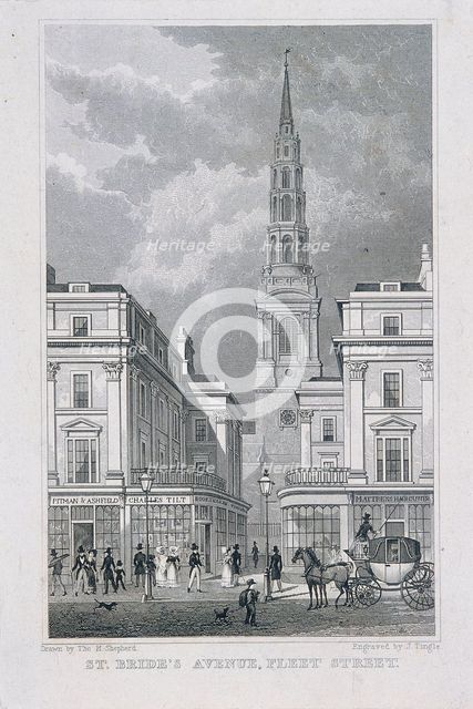 St Brides Avenue, London, 1829. Artist: James Tingle