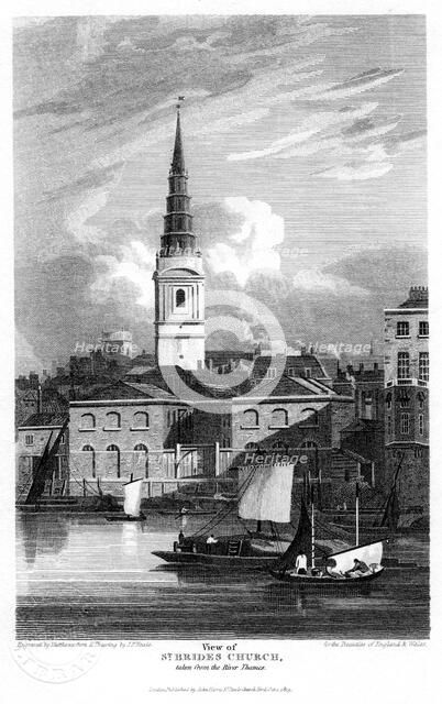 St Bride's Church, London, 1815.Artist: Matthews