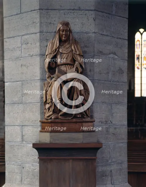 St Bridget, sculpture in Vadstena Abbey, Sweden. Creator: Torkel Lindeberg.