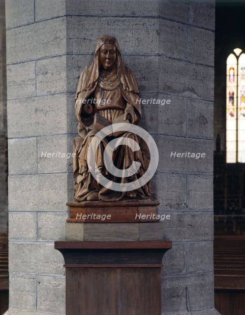 St Bridget, sculpture in Vadstena Abbey, Sweden. Creator: Torkel Lindeberg.