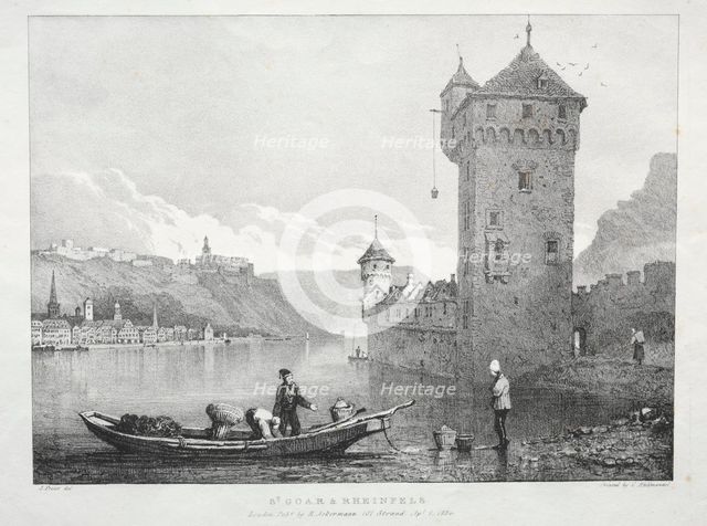 St. Goar and Rheinfels, 1824. Creator: Samuel Prout (British, 1783-1852).