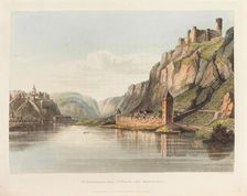St. Goarshausen, St. Goar and Rheinfels. From: A Picturesque Tour along the Rhine, 1820. Creator: Schütz, Christian Georg, the Younger (1758-1823)