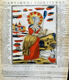 St Genevieve of Nanterre, French nun and prophetess, 19th century. Artist: Anon
