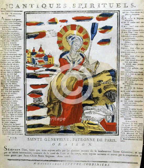 St Genevieve of Nanterre, French nun and prophetess, 19th century. Artist: Anon