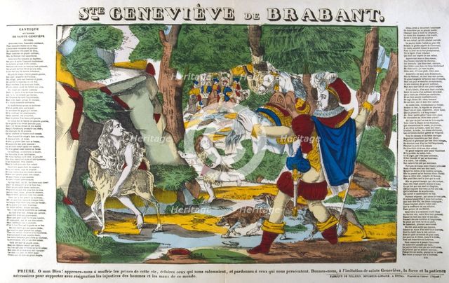 St Genevieve of Brabant in the forest, 19th century. Artist: Anon