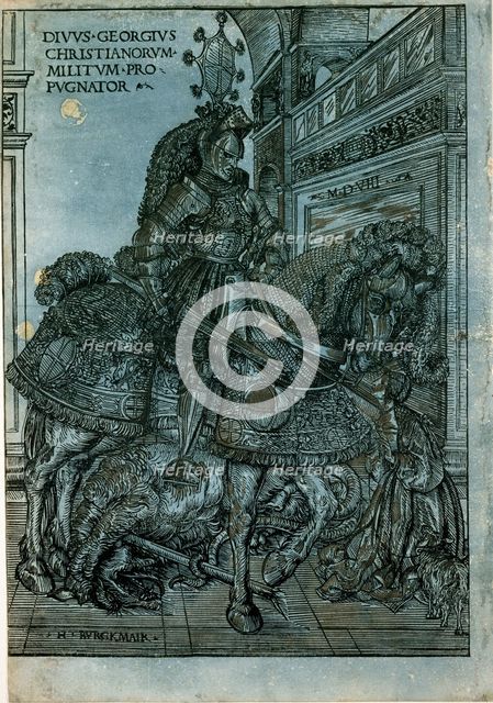 St George on Horseback, 1508. Artist: Hans Burgkmair, the Elder.