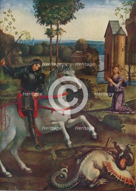 'St. George and the Dragon', c15th century. (1941). Artist: H Granville Fell