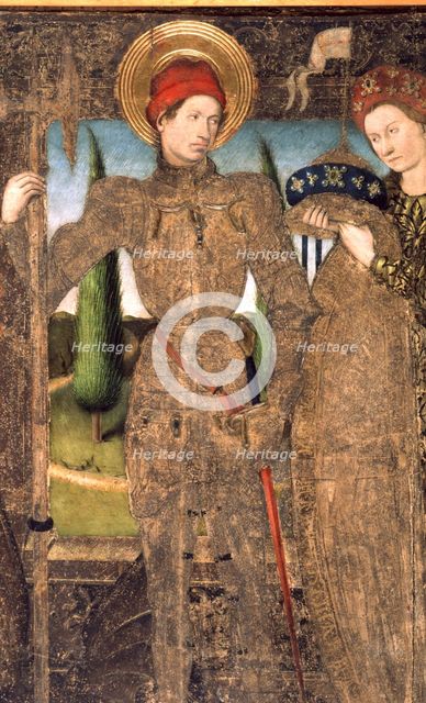  'St. George and the Princess', panel painting, detail of the central panel of a triptych, c. 1445.