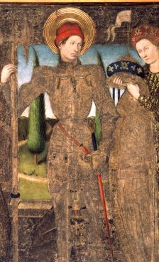 St. George and the Princess panel painting, detail of the central panel of a triptych, c. 1445