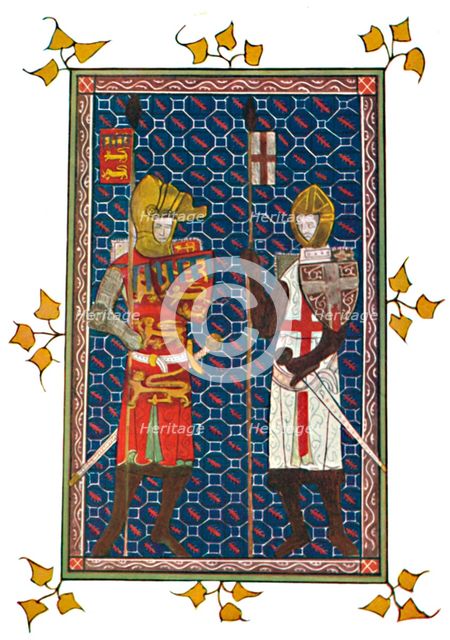 'St. George and Plantagenet Earl of Lancaster', c1295, (1903). Artist: Unknown.