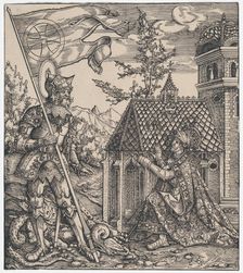St George as the Emperor's Patron Saint, from The Habsburg Saints (Ima..., ca.1516-18, printed 1799. Creator: Hans Springinklee