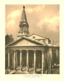 St George, Bloomsbury, View from the South East mid-late 19th century. Creator: Unknown