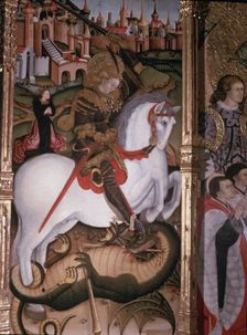 St. George detail of one of the tables in the Altarpiece of the Virgin, St. Michael and St. …