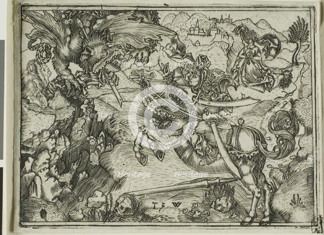 St. George Killing The Dragon, 1499-1510. Creator: Telman of Wesel.