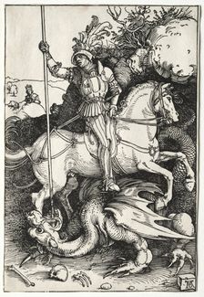 St. George Killing the Dragon, 1500s. Creator: Albrecht Dürer (German, 1471-1528)