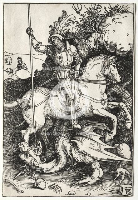 St. George Killing the Dragon, 1500s. Creator: Albrecht Dürer (German, 1471-1528).