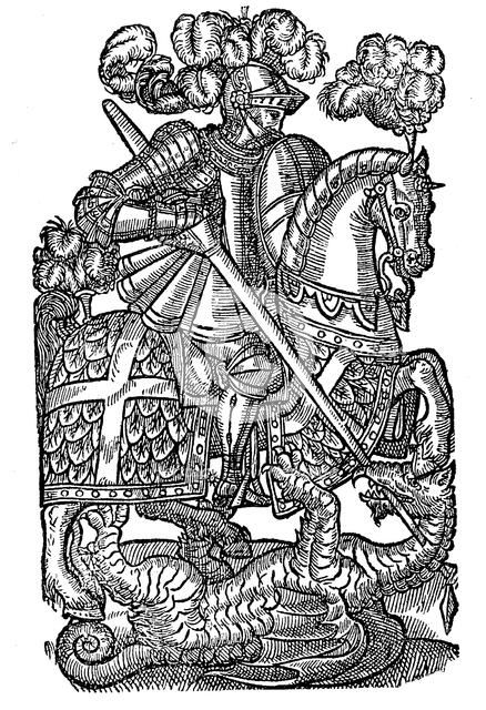 St George killing the dragon, 1598. Artist: Unknown