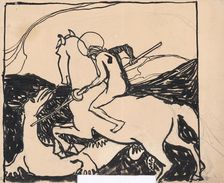 St. George Killing the Dragon, 1909-1911. Creator: Konstantín Kövári-Kacmarik