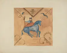 St. George (Painted on Deerskin), 1935/1942. Creator: E. Boyd