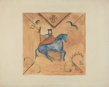St. George (Painted on Deerskin), 1935/1942. Creator: E. Boyd
