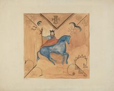 St. George (Painted on Deerskin), 1935/1942. Creator: E. Boyd