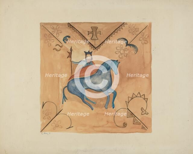 St. George (Painted on Deerskin), 1935/1942. Creator: E. Boyd.