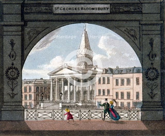 St George's Church, Bloomsbury, Holborn, London, c1800. Artist: Anon