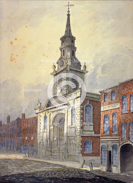 St George's Church, Borough High Street, Southwark, London, c1815.      Artist: William Pearson