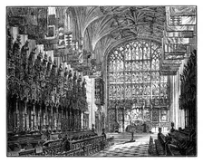 St George's Chapel, Windsor, Showing Royal Gallery & Altar