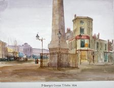 St George's Circus, Southwark, London, 1834. Artist: Thomas Hollis