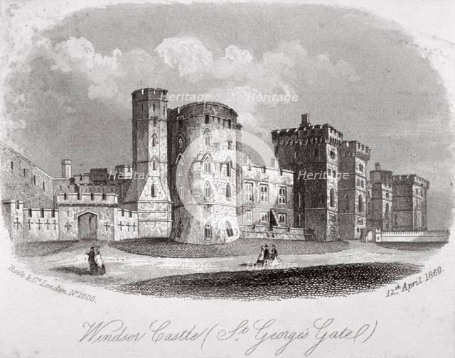 St George's Gate, Windsor Castle, Berkshire, 1860. Artist: Anon