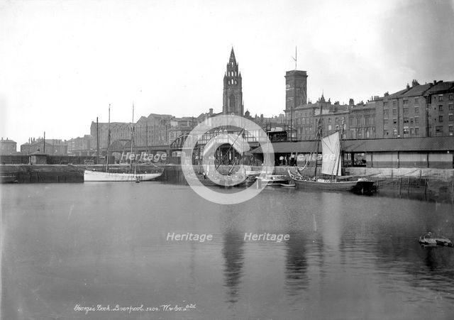 St George's Dock and Pierhead, Liverpool, 1890-1910. Artist: Unknown