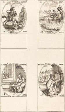 St. George; St. Sabas; St. Mark, Evangelist; St. Marcellin. Creator: Jacques Callot