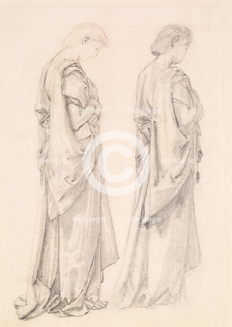 St George Series - Two Studies of Female Attendants for 'The Princess draws the fatal Lot', 1865-66. Creator: Sir Edward Coley Burne-Jones.