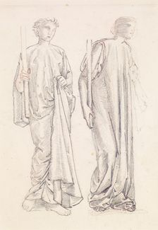 St George Series - Two Studies of Female Attendants for The Princess led to the Dragon 1865-1866. Creator: Sir Edward Coley Burne-Jones