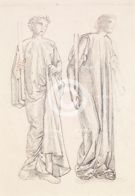 St George Series - Two Studies of Female Attendants for 'The Princess led to the Dragon', 1865-1866. Creator: Sir Edward Coley Burne-Jones.