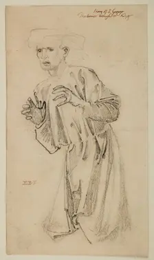 St George Series - Drapery Study of Kneeling Figure for The Petition to the King 1865-66. Creator: Sir Edward Coley Burne-Jones