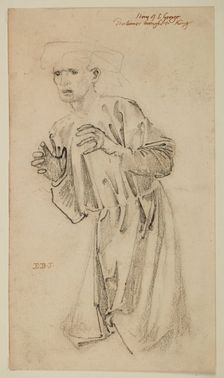 St George Series - Drapery Study of Kneeling Figure for The Petition to the King 1865-66. Creator: Sir Edward Coley Burne-Jones