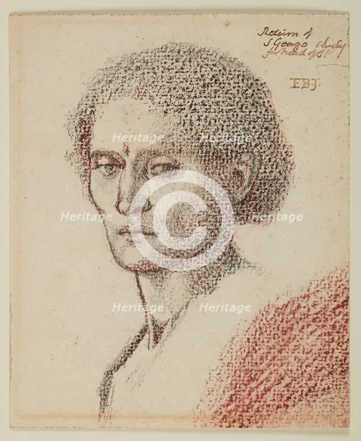 St George Series - Head Study of St George for 'The Return of St George and the Princess', 1865-66. Creator: Sir Edward Coley Burne-Jones.