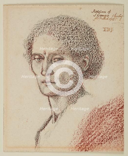 St George Series - Head Study of St George for 'The Return of St George and the Princess', 1865-66. Creator: Sir Edward Coley Burne-Jones.