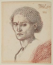 St George Series - Head Study of St George for The Return of St George and the Princess 1865-66. Creator: Sir Edward Coley Burne-Jones