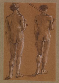 St George Series - Male Nude - Studies of two Soldiers for The Princess led to the Dragon 1865-66 Creator: Sir Edward Coley Burne-Jones