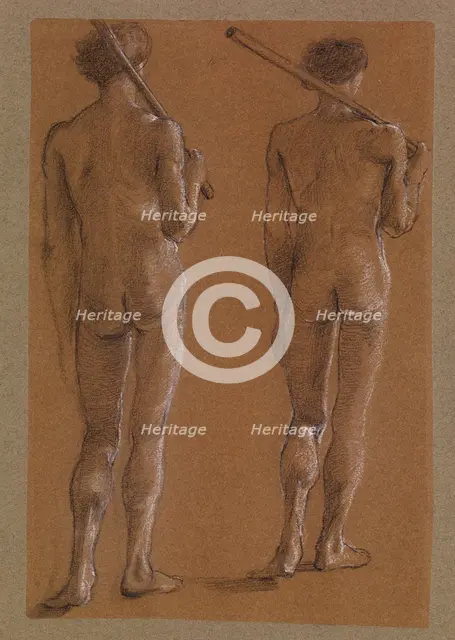 St George Series - Male Nude - Studies of two Soldiers for 'The Princess led to the Dragon', 1865-66 Creator: Sir Edward Coley Burne-Jones.